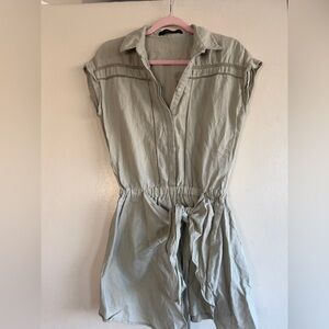 Zara Light Sage Green Short-Sleeve Romper